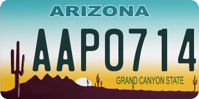 AZ license plate AAP0714