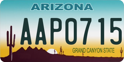 AZ license plate AAP0715