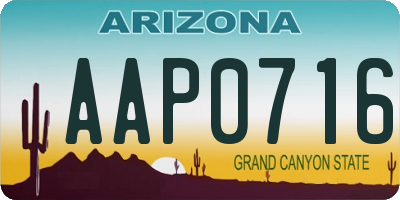AZ license plate AAP0716