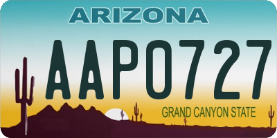 AZ license plate AAP0727
