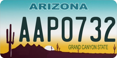 AZ license plate AAP0732