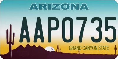 AZ license plate AAP0735
