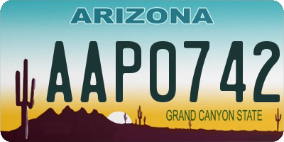 AZ license plate AAP0742