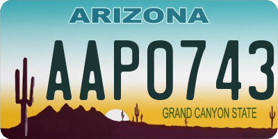 AZ license plate AAP0743