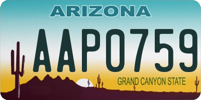 AZ license plate AAP0759