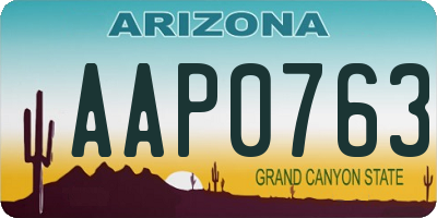 AZ license plate AAP0763