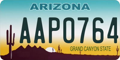 AZ license plate AAP0764