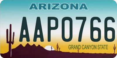 AZ license plate AAP0766