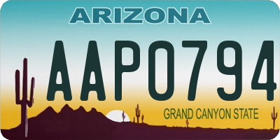AZ license plate AAP0794