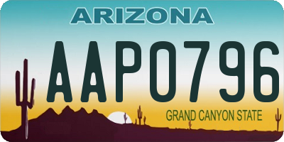 AZ license plate AAP0796