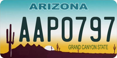 AZ license plate AAP0797