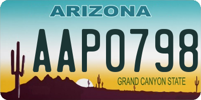 AZ license plate AAP0798