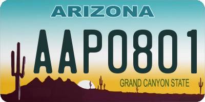 AZ license plate AAP0801