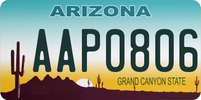 AZ license plate AAP0806