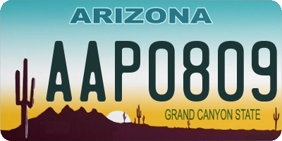 AZ license plate AAP0809