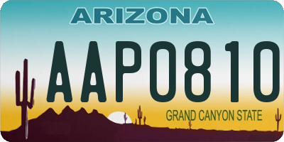AZ license plate AAP0810