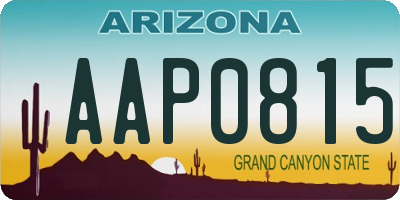 AZ license plate AAP0815