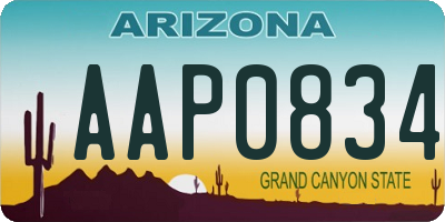 AZ license plate AAP0834
