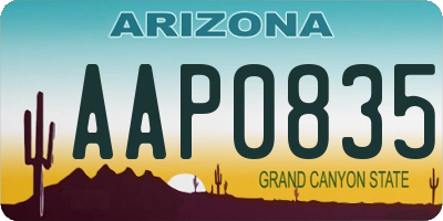 AZ license plate AAP0835
