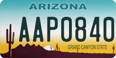 AZ license plate AAP0840