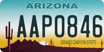 AZ license plate AAP0846