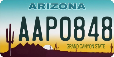 AZ license plate AAP0848