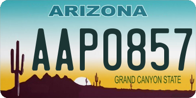 AZ license plate AAP0857