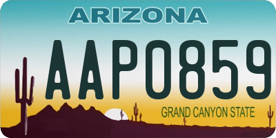 AZ license plate AAP0859