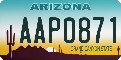 AZ license plate AAP0871