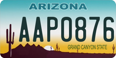 AZ license plate AAP0876