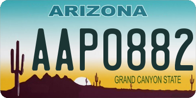 AZ license plate AAP0882
