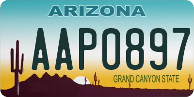 AZ license plate AAP0897