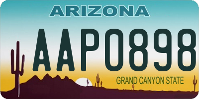 AZ license plate AAP0898