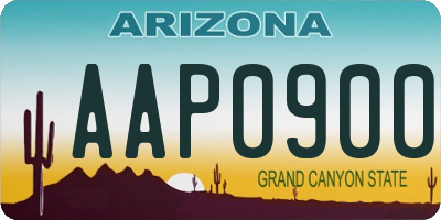 AZ license plate AAP0900
