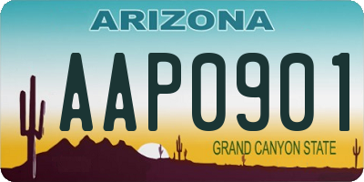 AZ license plate AAP0901