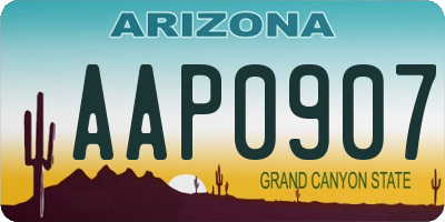 AZ license plate AAP0907