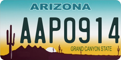 AZ license plate AAP0914