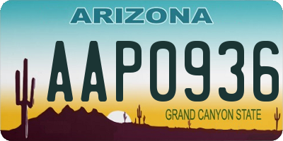 AZ license plate AAP0936