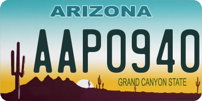 AZ license plate AAP0940