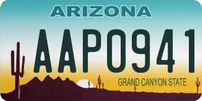 AZ license plate AAP0941