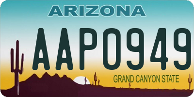 AZ license plate AAP0949