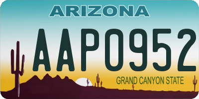 AZ license plate AAP0952