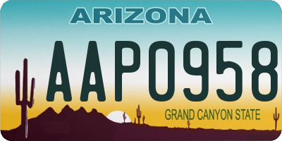 AZ license plate AAP0958
