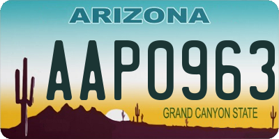 AZ license plate AAP0963