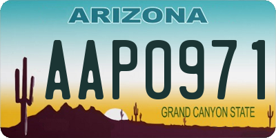 AZ license plate AAP0971