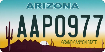 AZ license plate AAP0977
