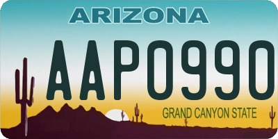 AZ license plate AAP0990