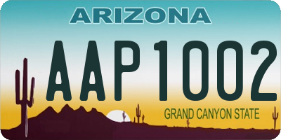 AZ license plate AAP1002