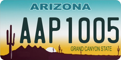 AZ license plate AAP1005