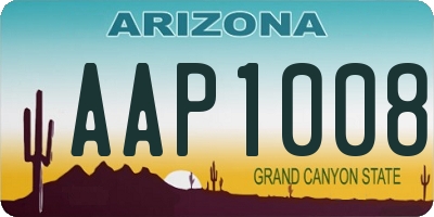 AZ license plate AAP1008